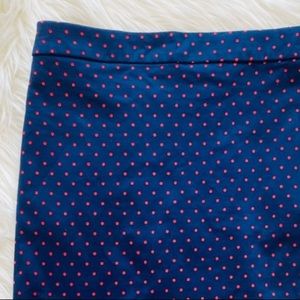 J. Crew Career Pencil Skirt navy polka dot XS